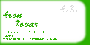 aron kovar business card